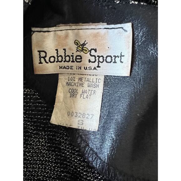 Vintage 80s Faux Leather Metallic Whimsigoth Big Shoulder Dolman Top Women's S - Picture 8 of 9